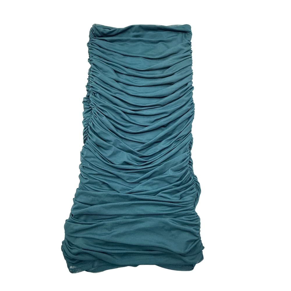 Express Ruched Mesh Bodycon Skirt emerald green cocktail Attire Medium NWT